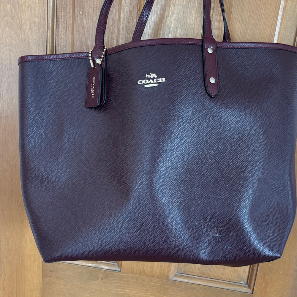 Coach Dark Burgundy Leather Tote
